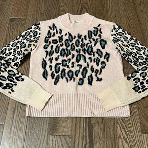 Womens KENZO Animal Print Crew Neck Sweater, size XS